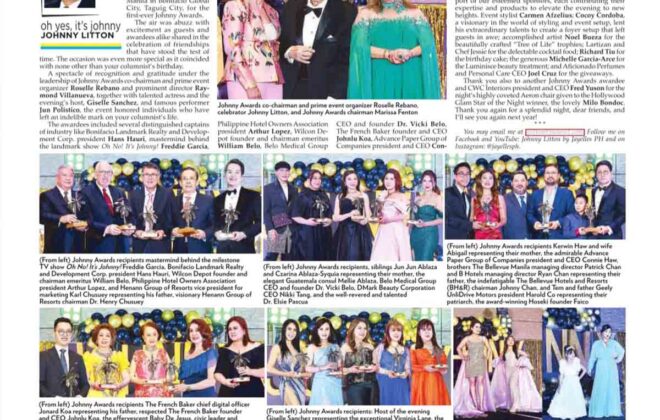 A Night Of Recognition And Gratitude The Johnny Awards - Beautypreneur Ph